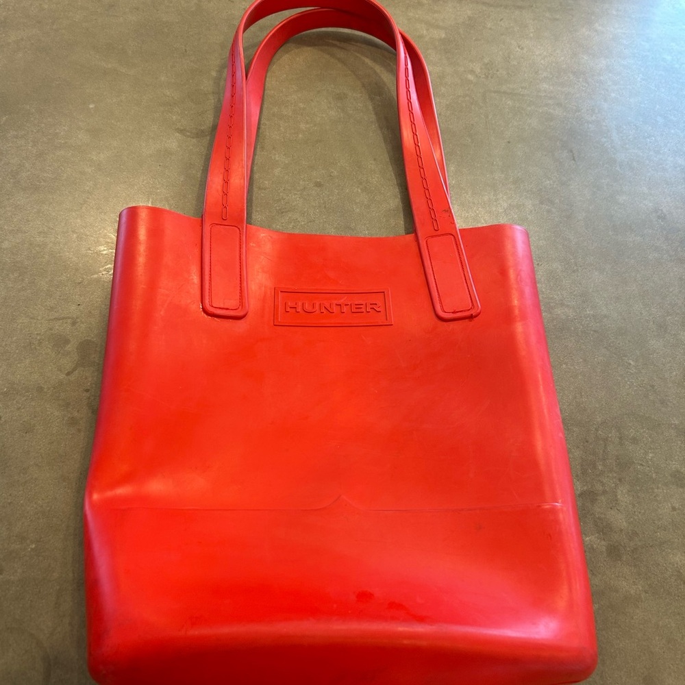 Hunter Red rubber Tote Bag